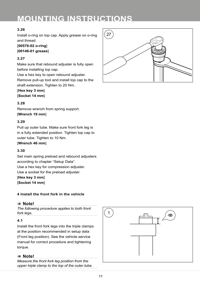 สปริงโช้คหน้า Ohlins FKS502 For Kawasaki Z900 Performance 2017-2023