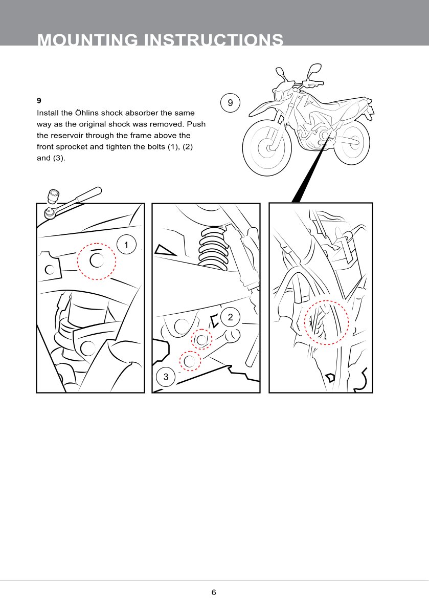 โช๊คหลังแต่ง Ohlins HO729 For Honda CRF250L (Asian Version) ปี 2017-2020