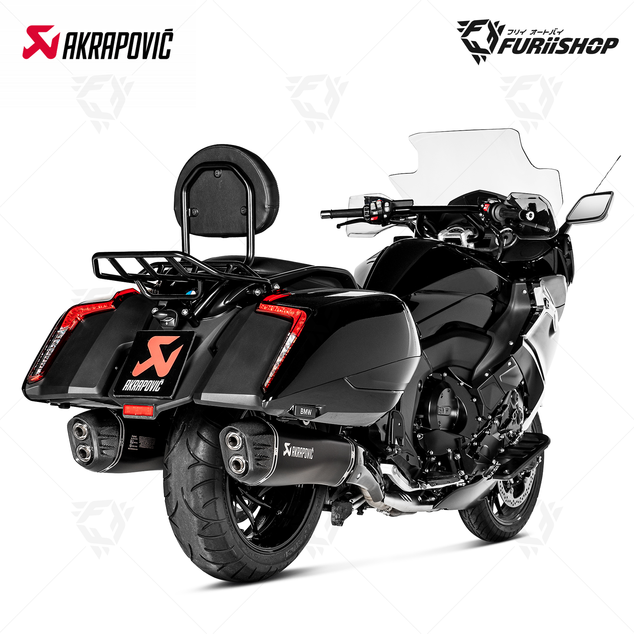 ท่อไอเสียแต่ง Akrapovic Slip on Black Twin : for BMW K1600B