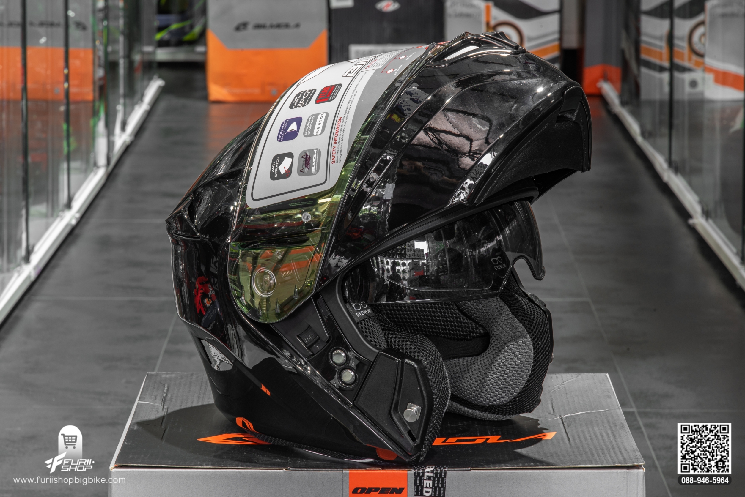 หมวกกันน็อค BIMOLA EXPLORER PLAIN BLACK (GLOSSY)