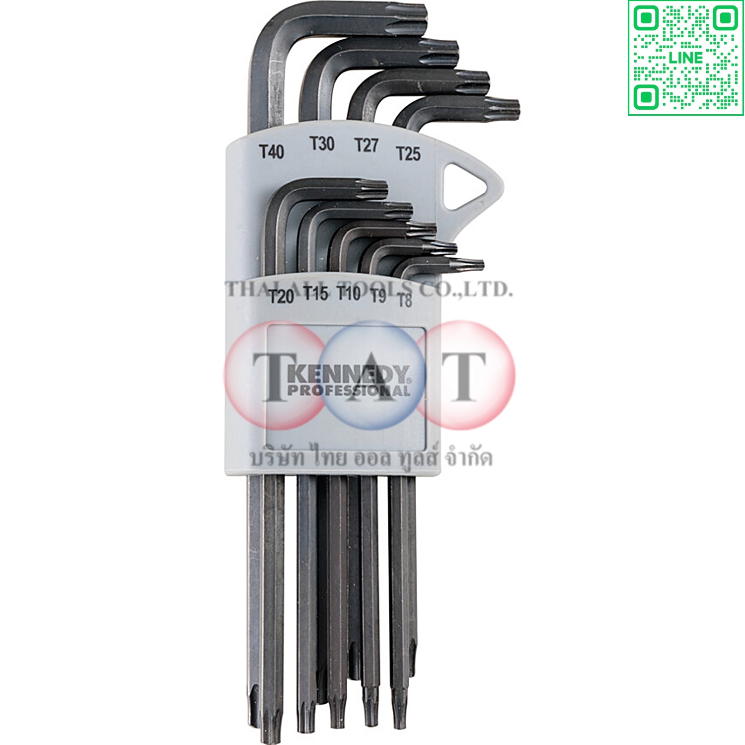 KEN6033464K LONG ARM STAR KEY SET T8-T9-T10-T15-T20-T25-T27-T30-T40 (9-PC) KENNEDY