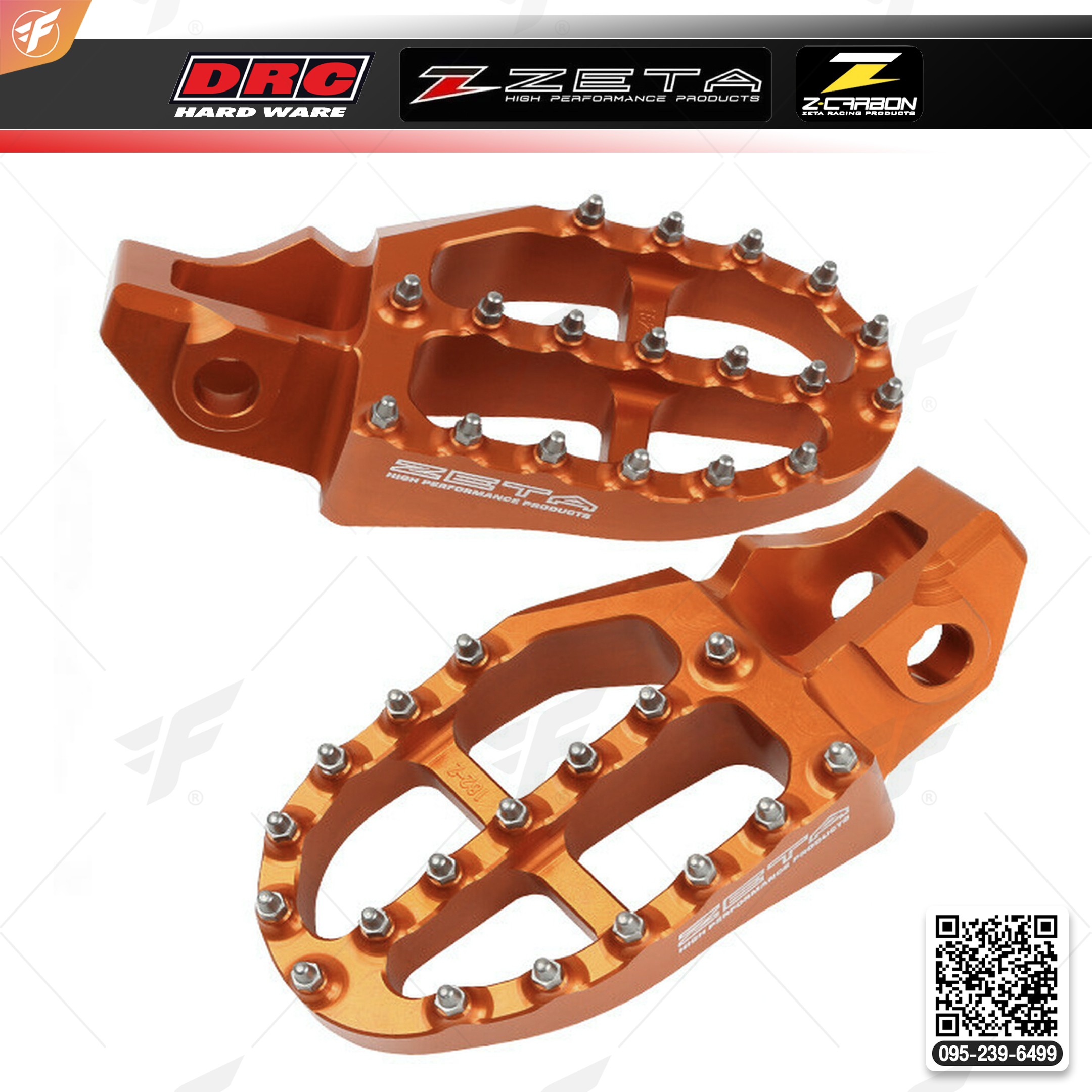 สินค้า ZETA ALUMINUM FOOTPEGS KTM SX '16- ORANGE (ZE93-1827)