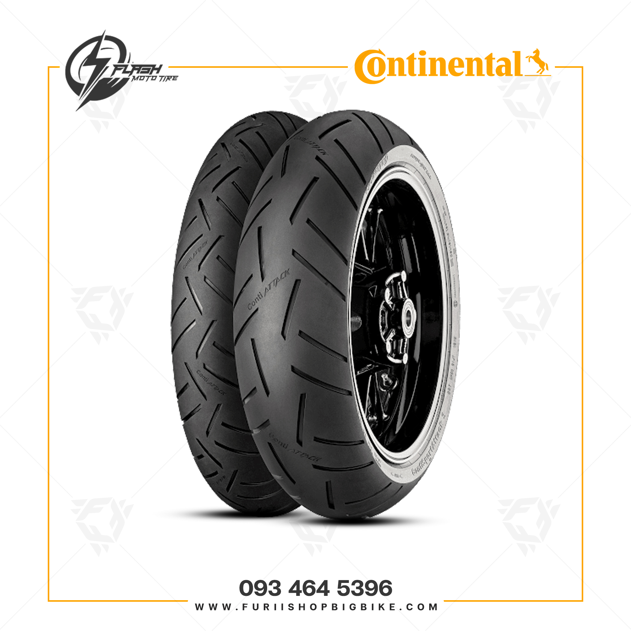 ยางมอเตอร์ไซค์บิ๊กไบค์ CONTINENTAL CONTISPORTATTACK 3 160/60 ZR 17 M/C 69W TL>> Flash Moto Tire ยางมอเตอร์ไซต์ ยางบิ๊กไบท์ ยางBigbike Mototire