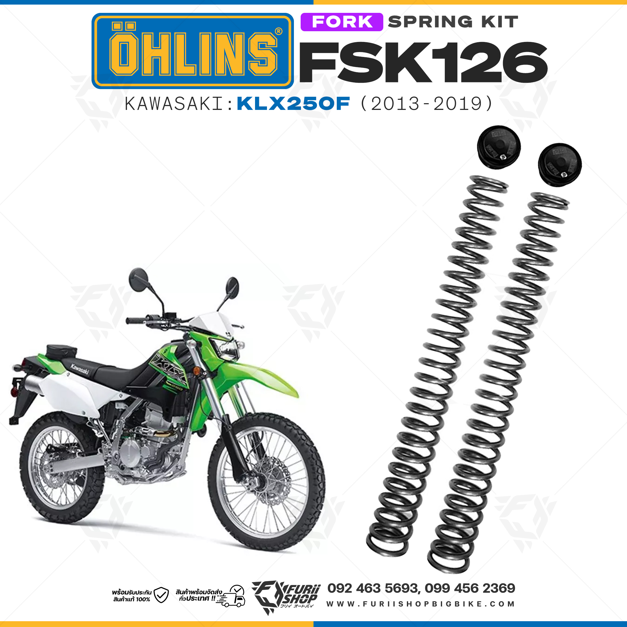 สปริงโช้คหน้า Ohlins FSK126 For Kawasaki KLX250F 2013-2019