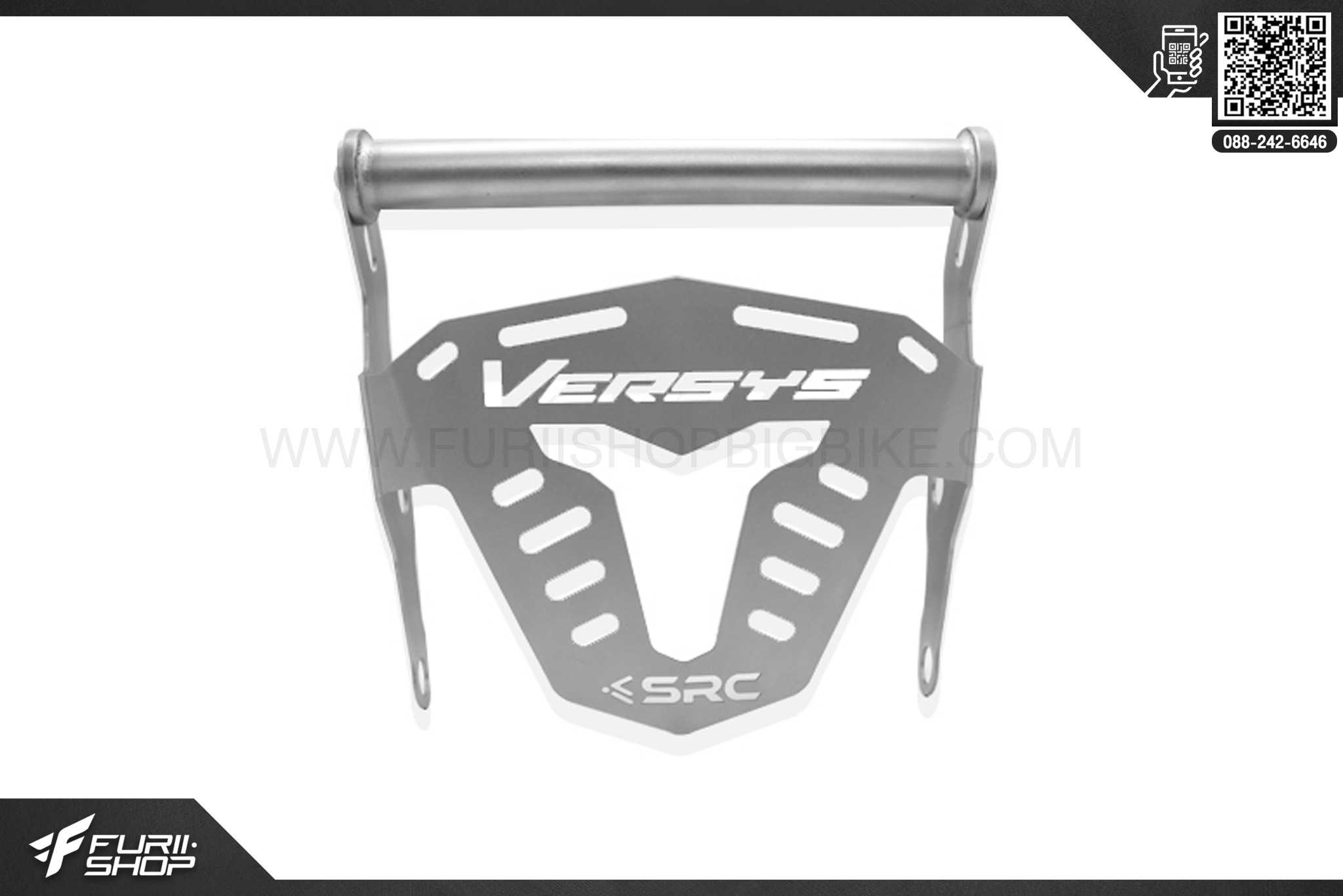 บาร์จับ GPS SRC สีเงิน Kawasaki Versys 650 (2010-2014)