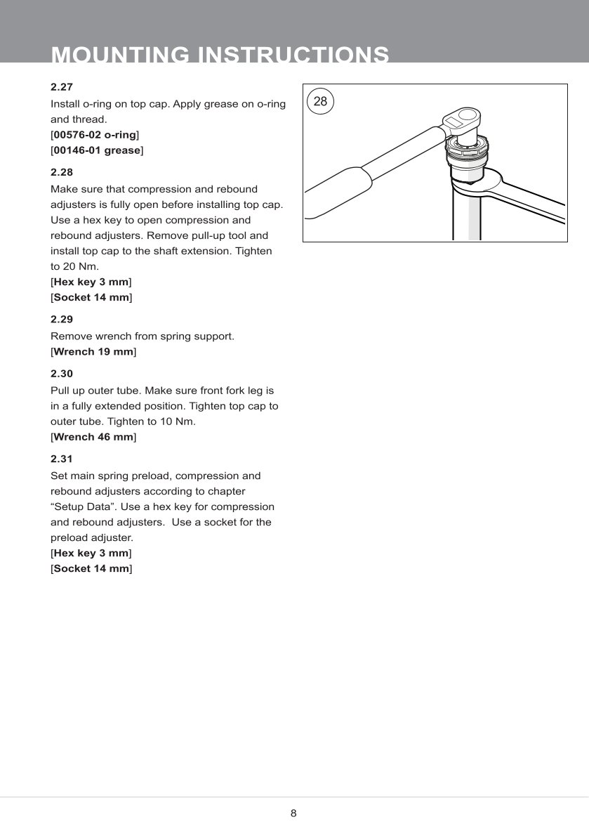 สปริงโช้คหน้า Ohlins FKS520 For Triumph Thruxton R 2016-2019