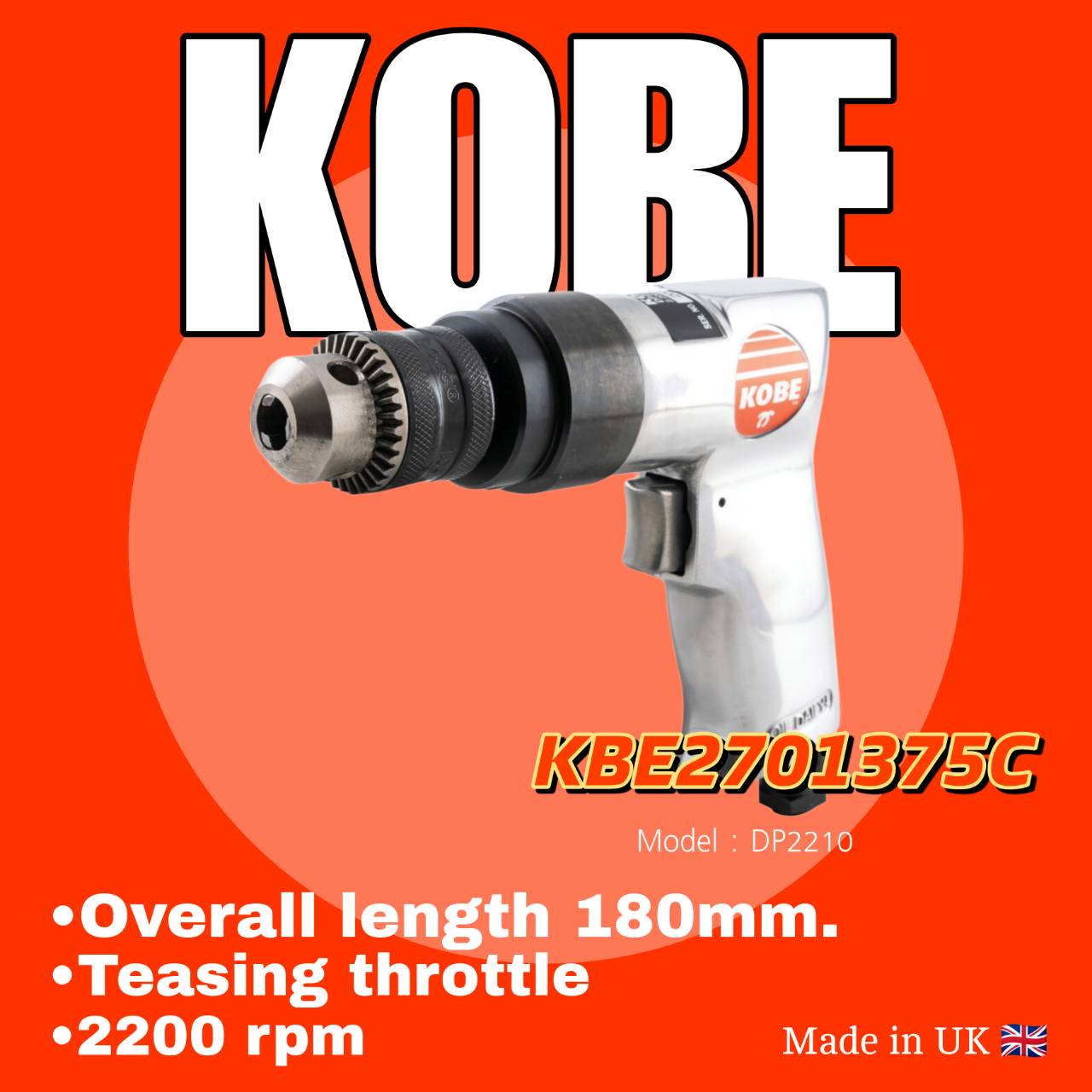 สว่านลม DP2210 ขนาด 10mm ความเร็ว 2200RPM | แข็งแรง ทนทาน