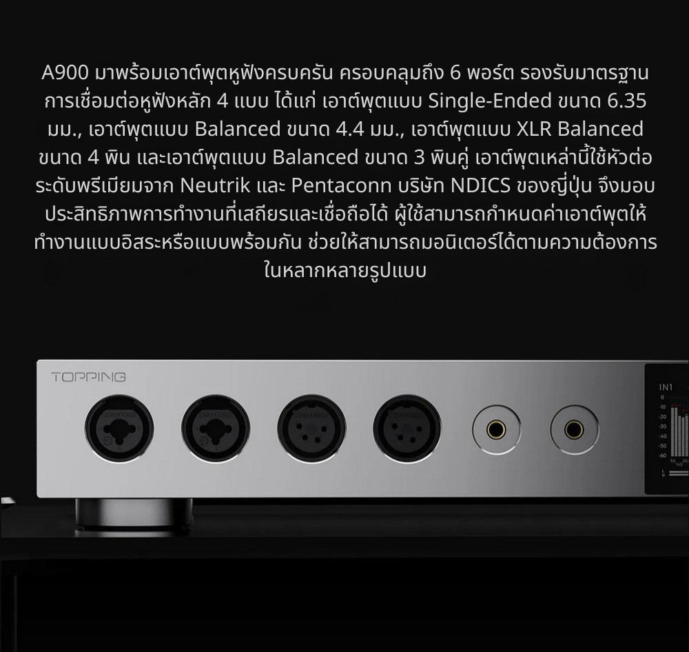 Topping A900 แอมป์หูฟังตั้งโต๊ะระดับสุดยอดเรือธง กำลังขับสูง เสียงแม่นยำ รองรับ Hi-Res ประกันศูนย์ไทย
