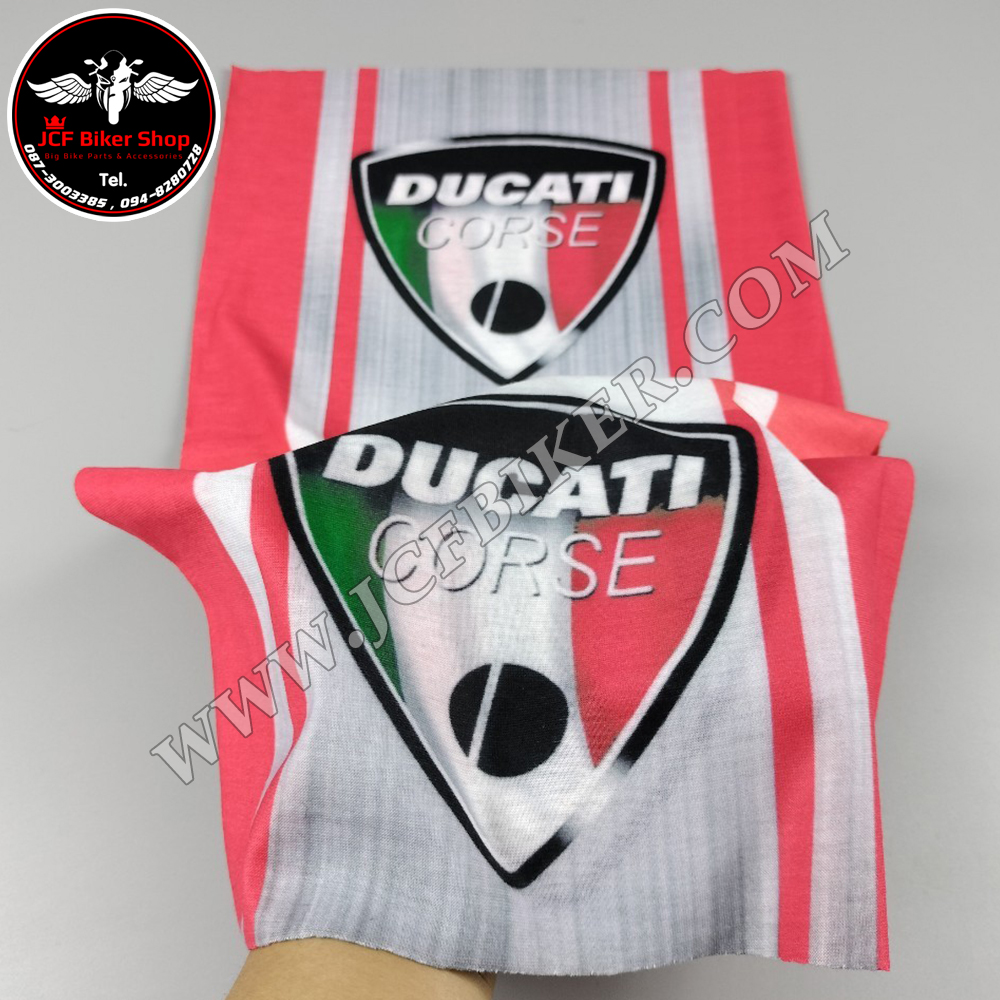 ผ้าบัฟ Ducati สีแดงแถบเทา