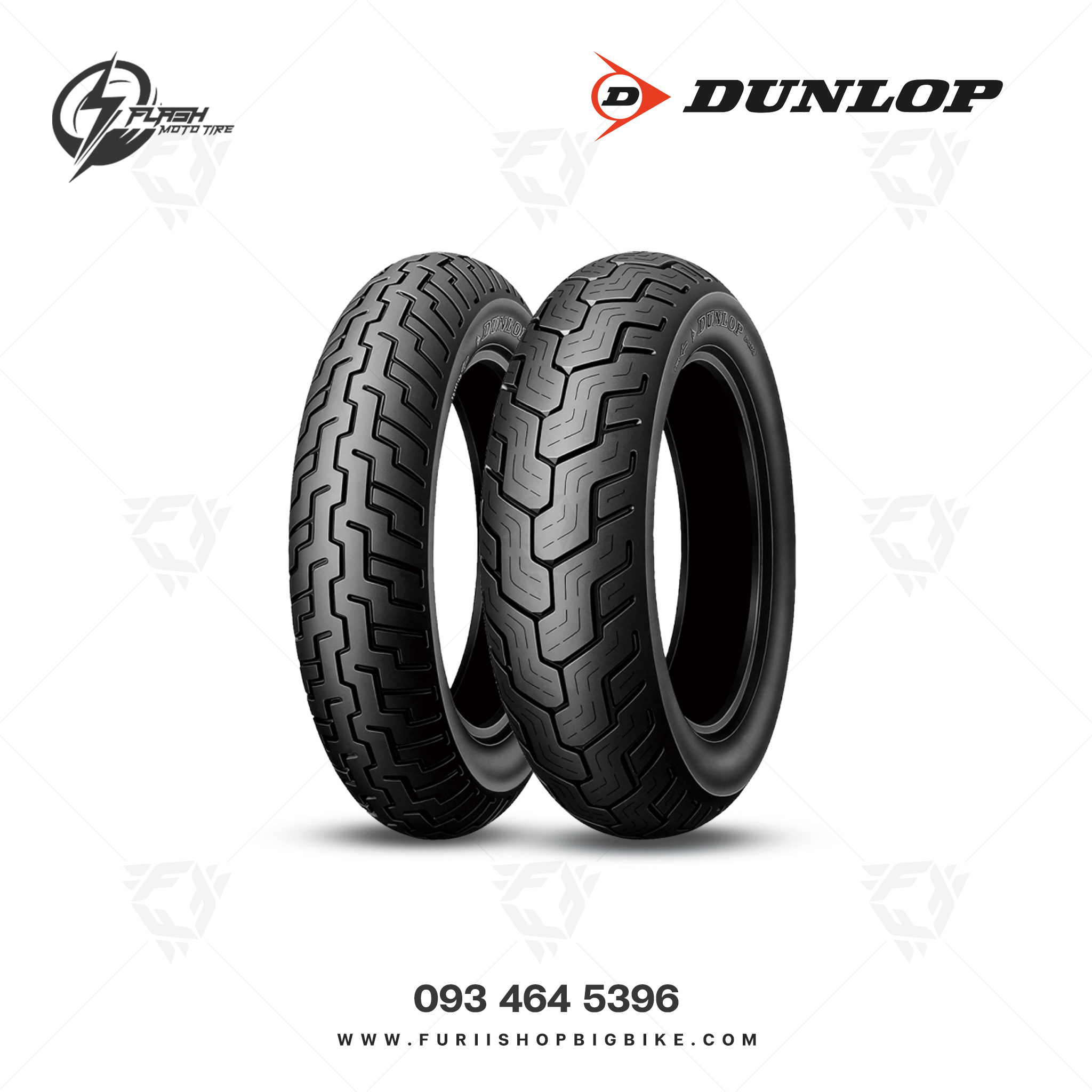 ยางมอเตอร์ไซค์บิ๊กไบค์ DUNLOP D404 : 120/90-17 64S F WT Flash Moto Tire