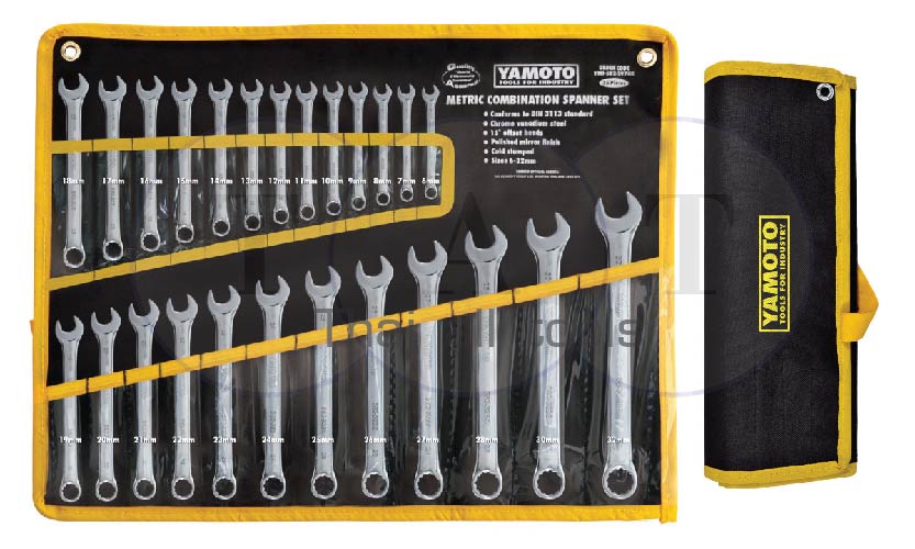 ชุดประแจแหวนข้างปากตาย 6-32mm 25ชิ้น/ชุด CHROME VANADIUM COMBINATION SPANNER YAMOTO