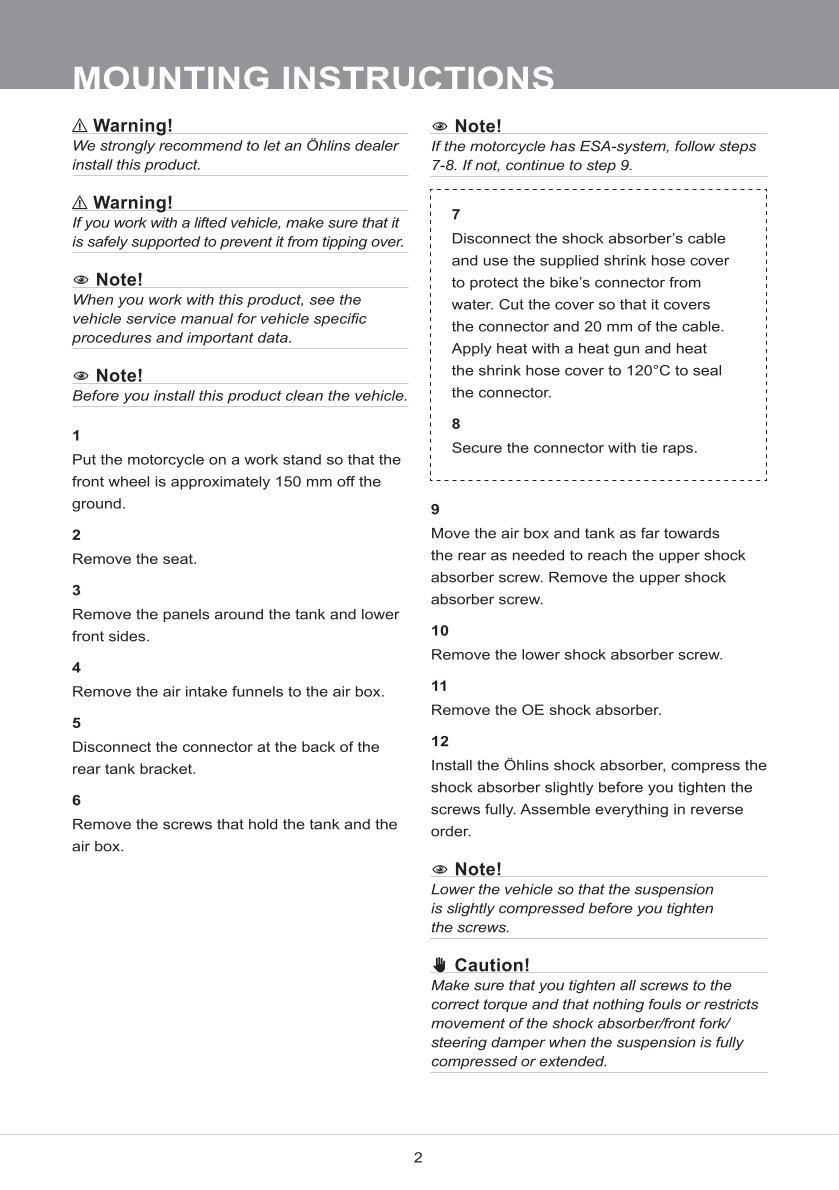 โช๊คหลังแต่ง Ohlins BM147 For BMW R 1250 GS ปี 2019-2023