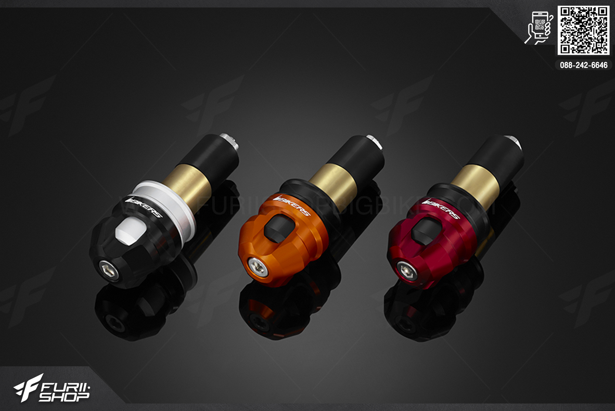 ปลายแฮนด์พร้อมตัวถ่วงน้ำหนัก สำหรับแฮนด์แต่ง BIKERS Bikers Honda CB650F (2013-2016)