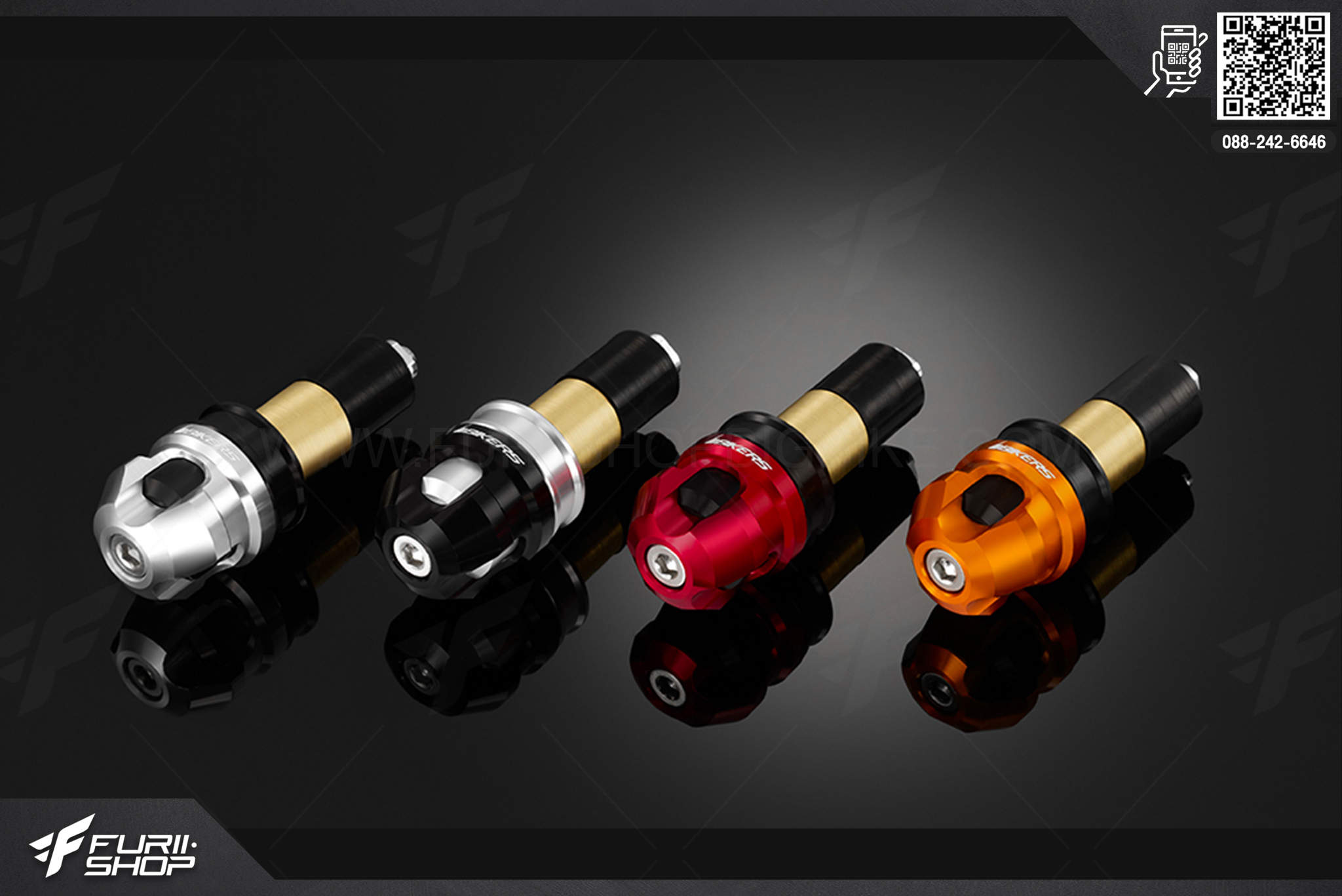 ปลายแฮนด์พร้อมตัวถ่วงน้ำหนัก สำหรับแฮนด์แต่งBIKERS Bikers Honda MSX125 SF