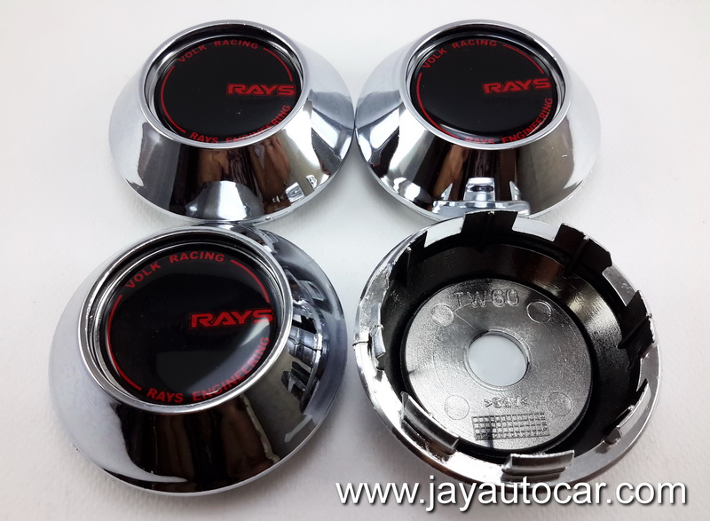 ฝาล้อรถยนต์ แม็กแต่ง สำหรับ ล้อแม็ก RAYS สีเงิน ขนาด 60 มิล 1ชุด 4ชิ้น มาใหม่ สวยมาก 60mm.