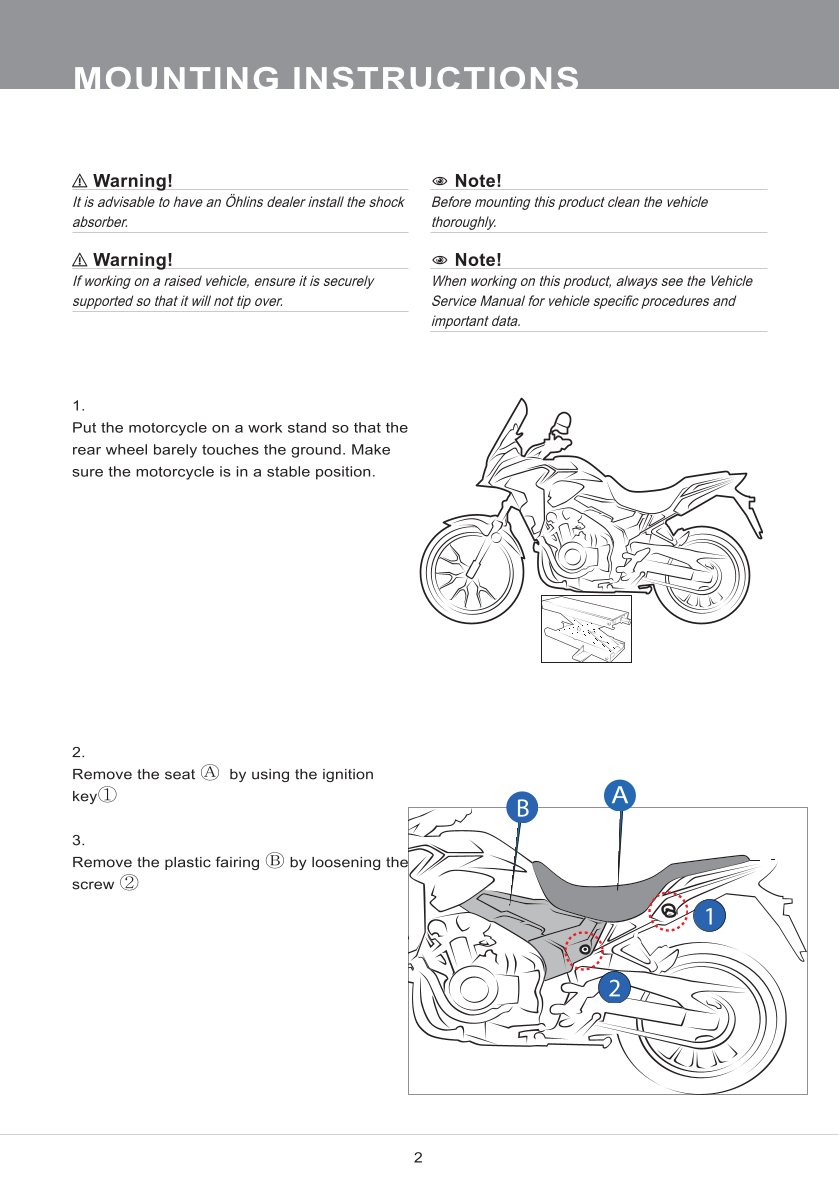 โช๊คหลังแต่ง Ohlins HO216 For Honda CB500X ปี 2021-2023