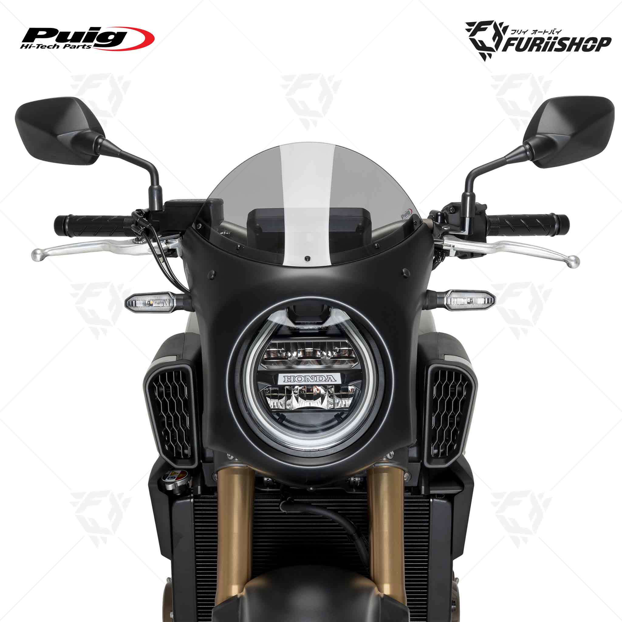 ชิลด์ Retro Black Puig - Windscreen Retro Black (CB650R) for Honda CB650R 2019+