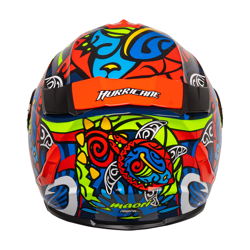 หมวกกันน็อคเต็มใบ หมวกกันน็อค Real Helmets รุ่น Hurricane Maori สีน้ำเงิน-แดง
