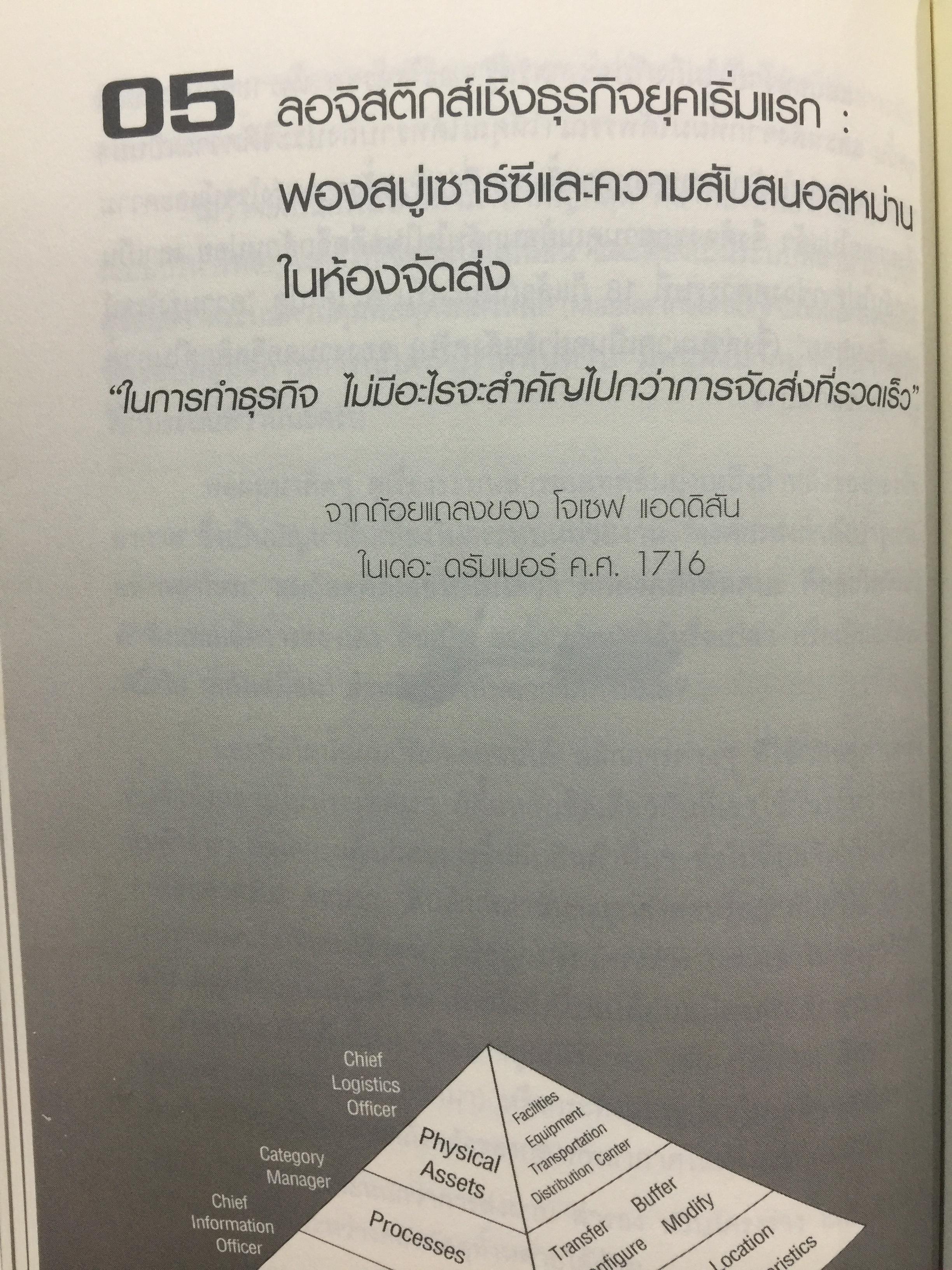 เพราะ ลอจิสติกส์ เป็นมากกว่า การส่ง ศิลป์แห่งการจัดการโซ่อุปทาน จาก Delivering the goods 0 กก.