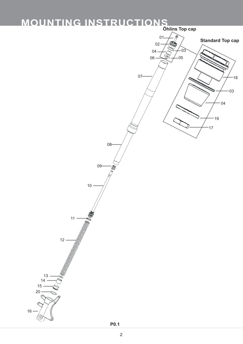 สปริงโช้คหน้า Ohlins FDK113 For Honda Dax 125 2022-2023