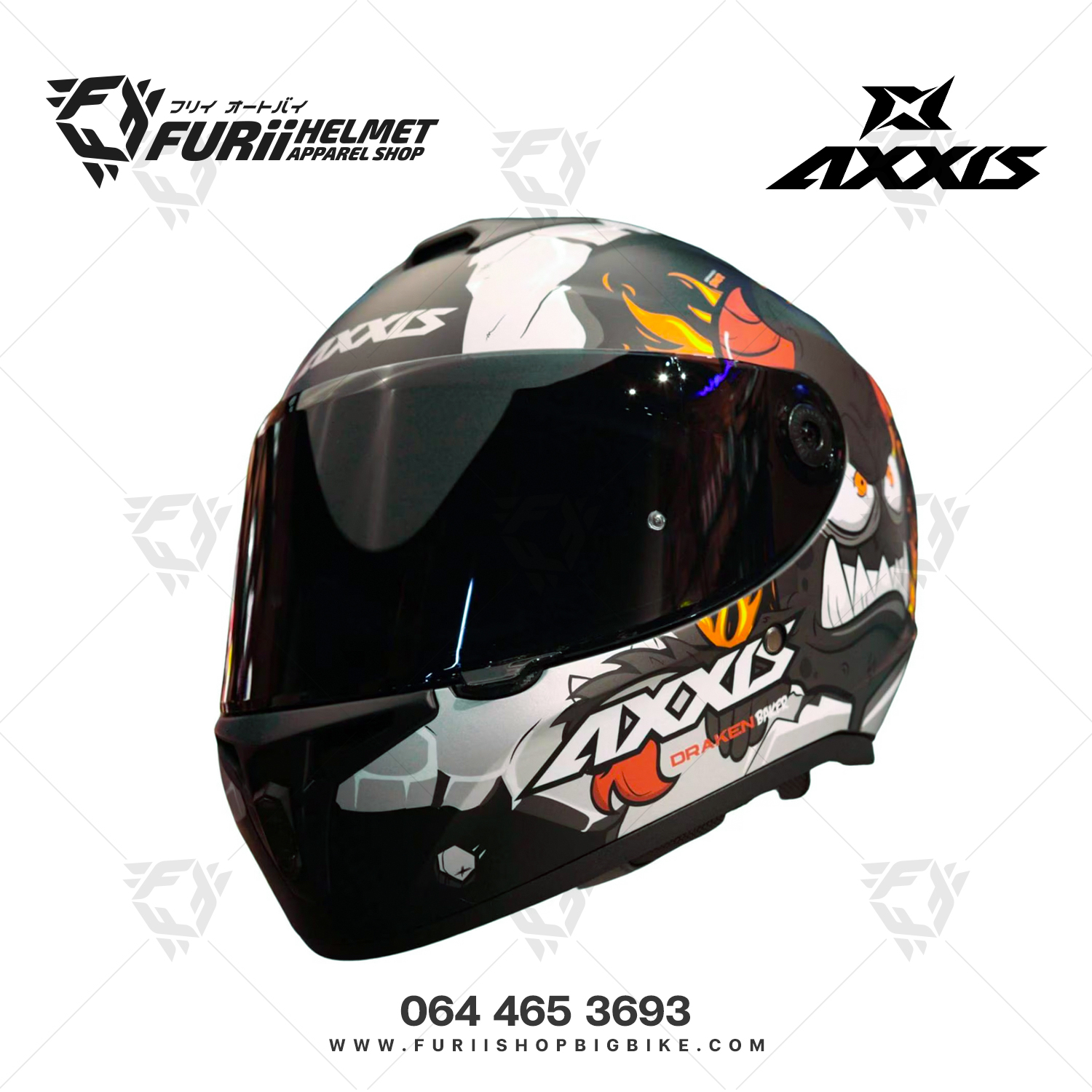 หมวกกันน็อคเต็มใบ AXXIS Draken S Baker A1 Black (สีเงา)