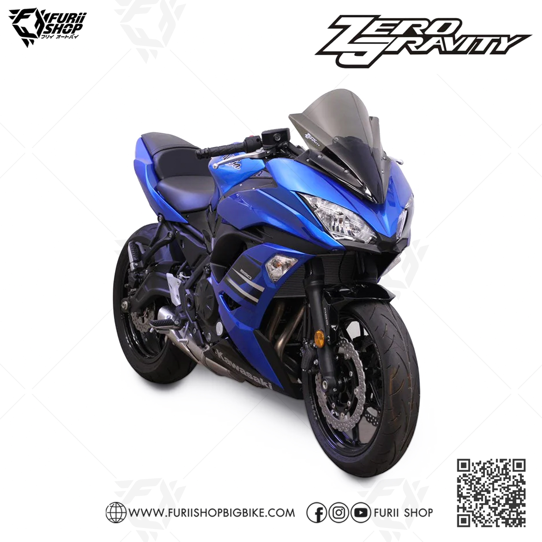ชิลด์ Zero Gravity Windshield : for Kawasaki Ninja 650 2017-2019