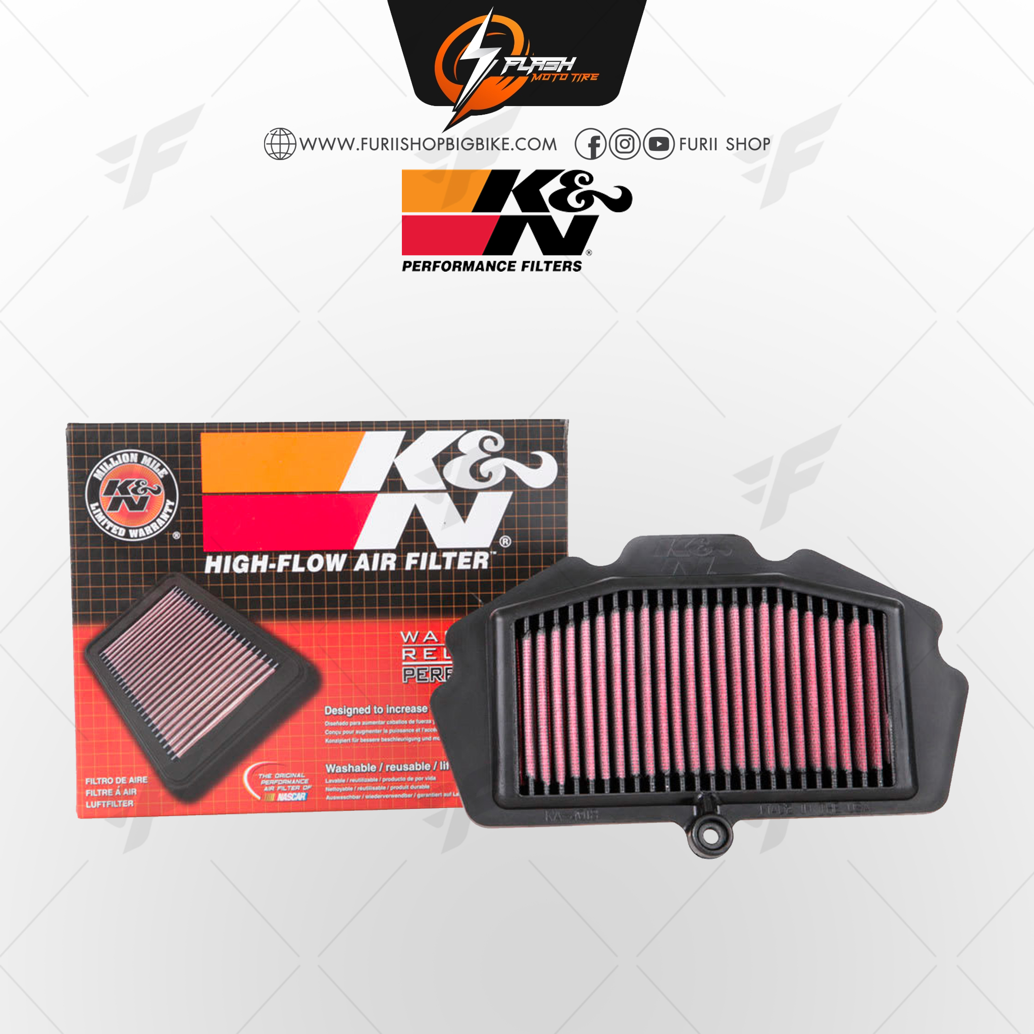 กรองอากาศ K&N สำหรับ KAWASAKI