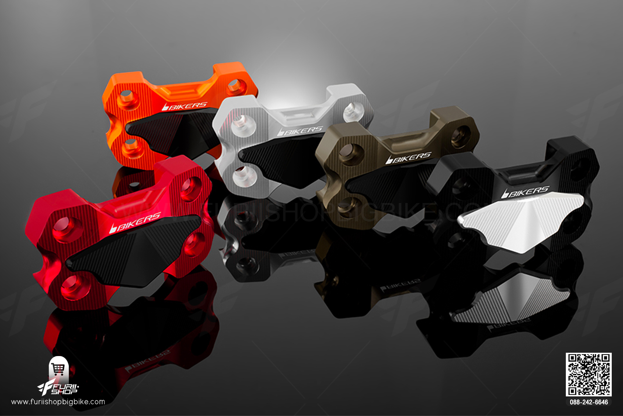 ตุ๊กตาแฮนด์ผอม (Bar Clamp set OD.22.2 mm) Bikers Kawasaki Z125