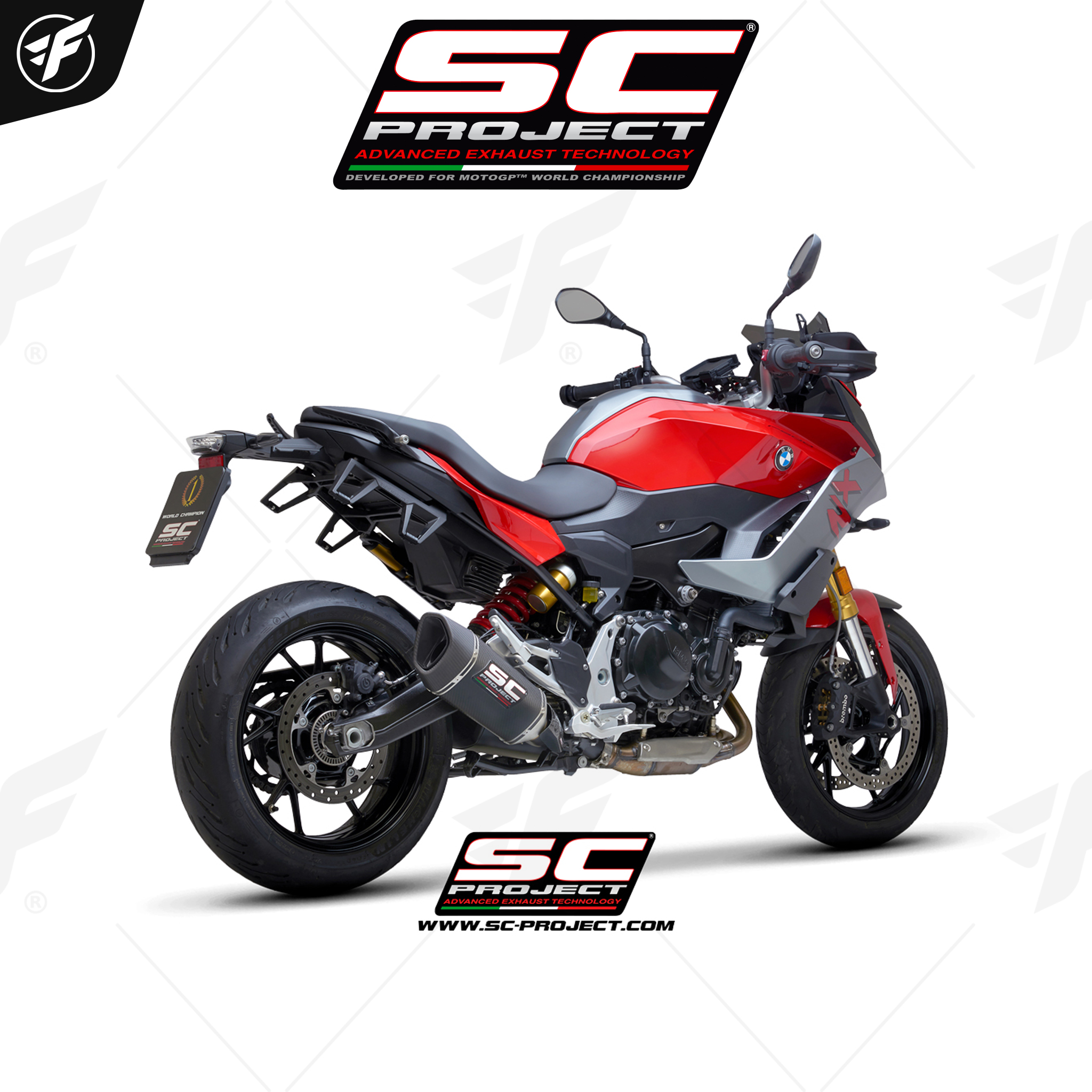 BMW F 900 XR (2020-2022) SC1-R Muffler, with Carbon fiber end cap