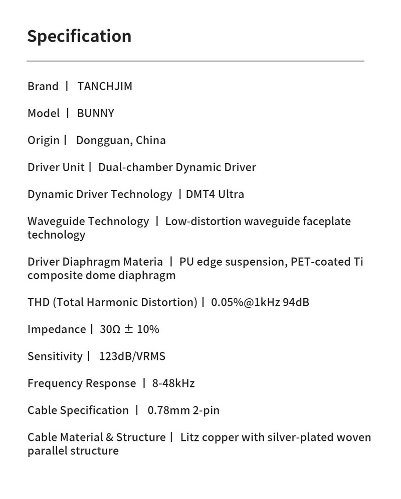Tanchjim Bunny หูฟัง IEMs ไดรเวอร์ Dynamic เสียงชัดใสและมีสไตล์สำหรับเกมเมอร์ ประกันศูนย์ไทย