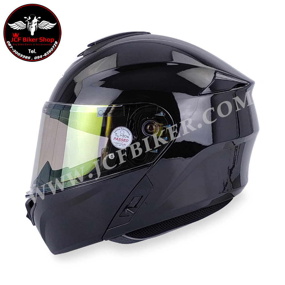 หมวกกันน็อคเต็มใบเปิดคางได้ หมวกกันน็อค Bilmola Helmet รุ่น Explorer Flip-up 2024 สี PLAIN BLACK