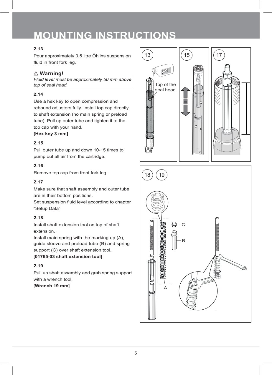 สปริงโช้คหน้า Ohlins FKA116 For Yamaha Ténéré 700 Extreme 2023-2024