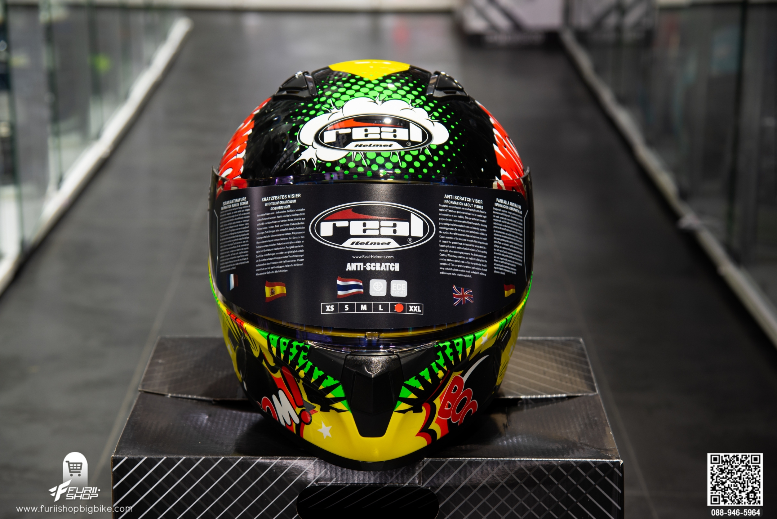 หมวกกันน็อค REAL RAPTOR COMIC YELLOW/BLACK