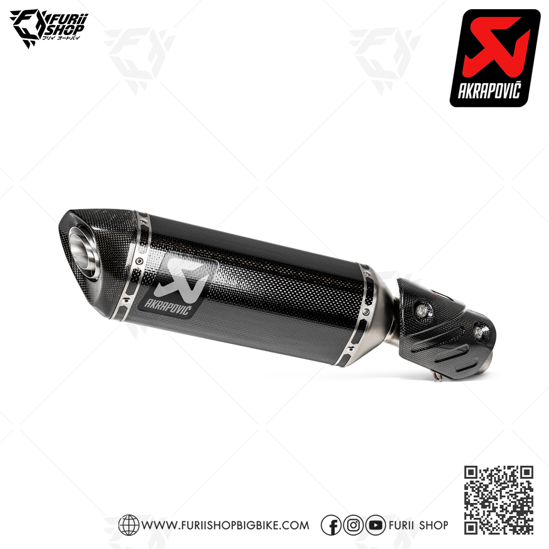ท่อแต่ง Akrapovic Slip on Carbon New shape Servo + Heat Guard Logo Aluminium : for Kawasaki ZX6R 2019-2022