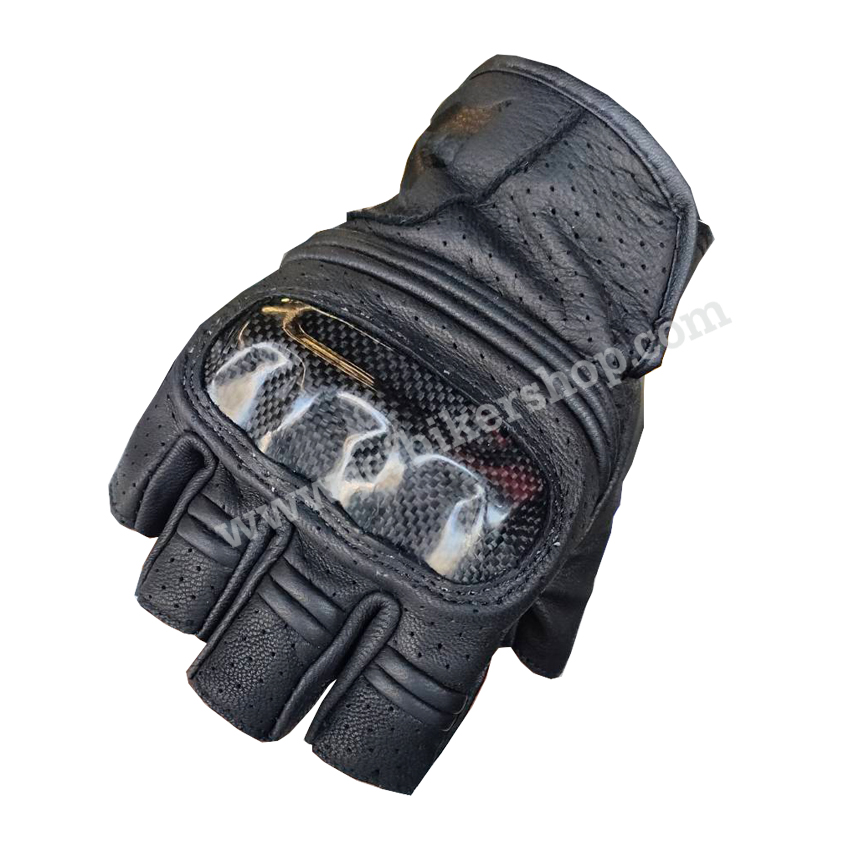 ถุงมือมอไซค์ ถุงมือมอเตอร์ไซค์ ถุงมือขับมอเตอร์ไซค์ DaInEsE (ครึ่งนิ้ว) หนัง การ์ดเคฟล่า