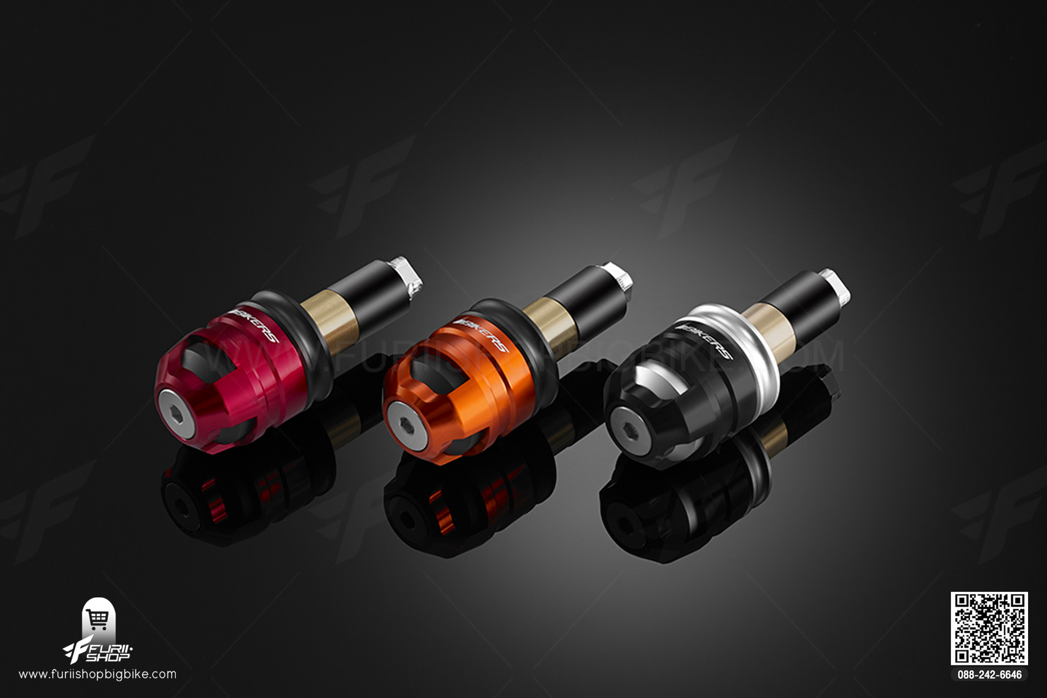 แฮนด์บาร์ Handle Bar Caps (used with BIKERS Handle Bar) Bikers Ninja650, Z650, Versys650 2015-2019