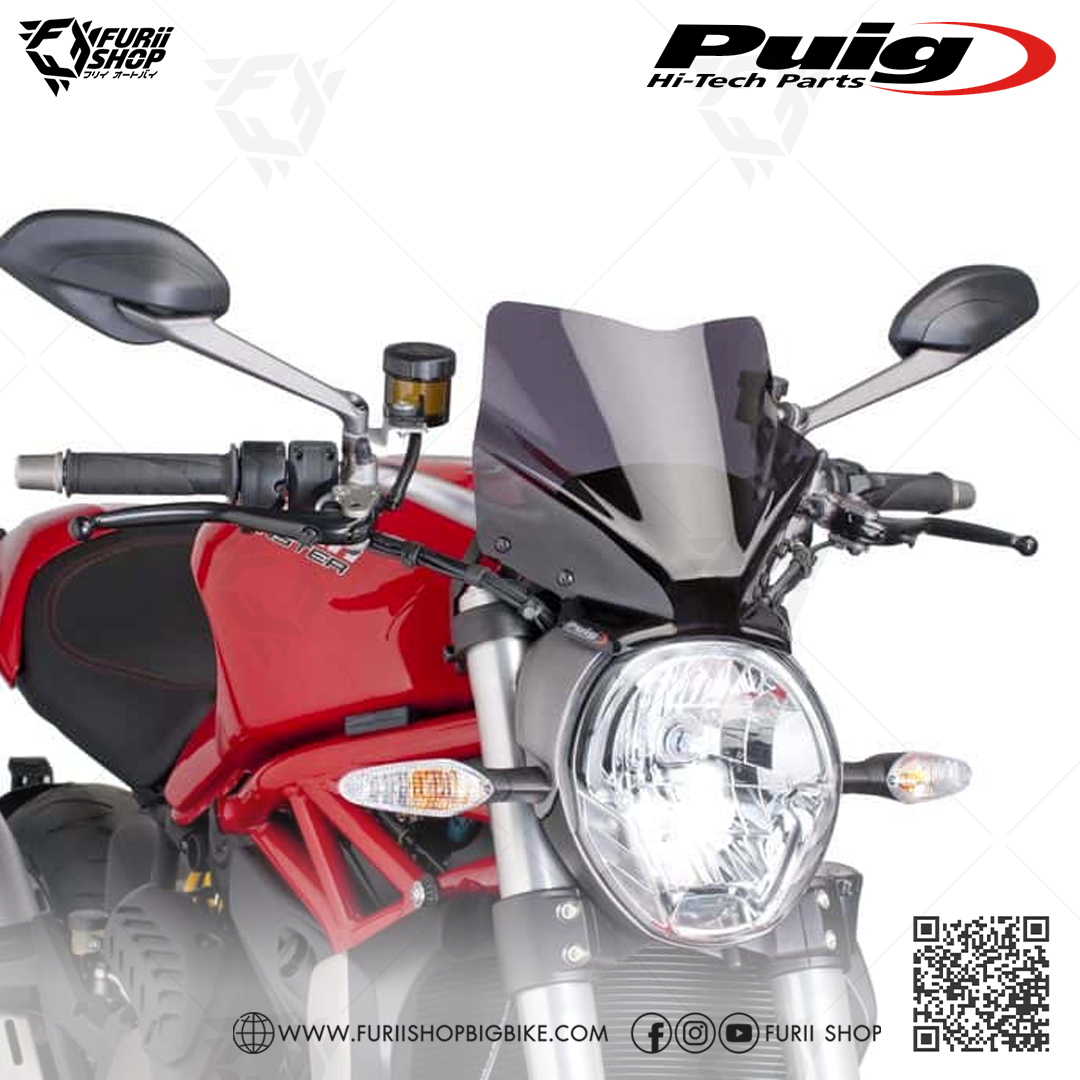 ชิลด์หน้า Puig Windshield Sport : for Ducati Monster 1200 14-16/17-19/R Monster821 14-17 / 18-19