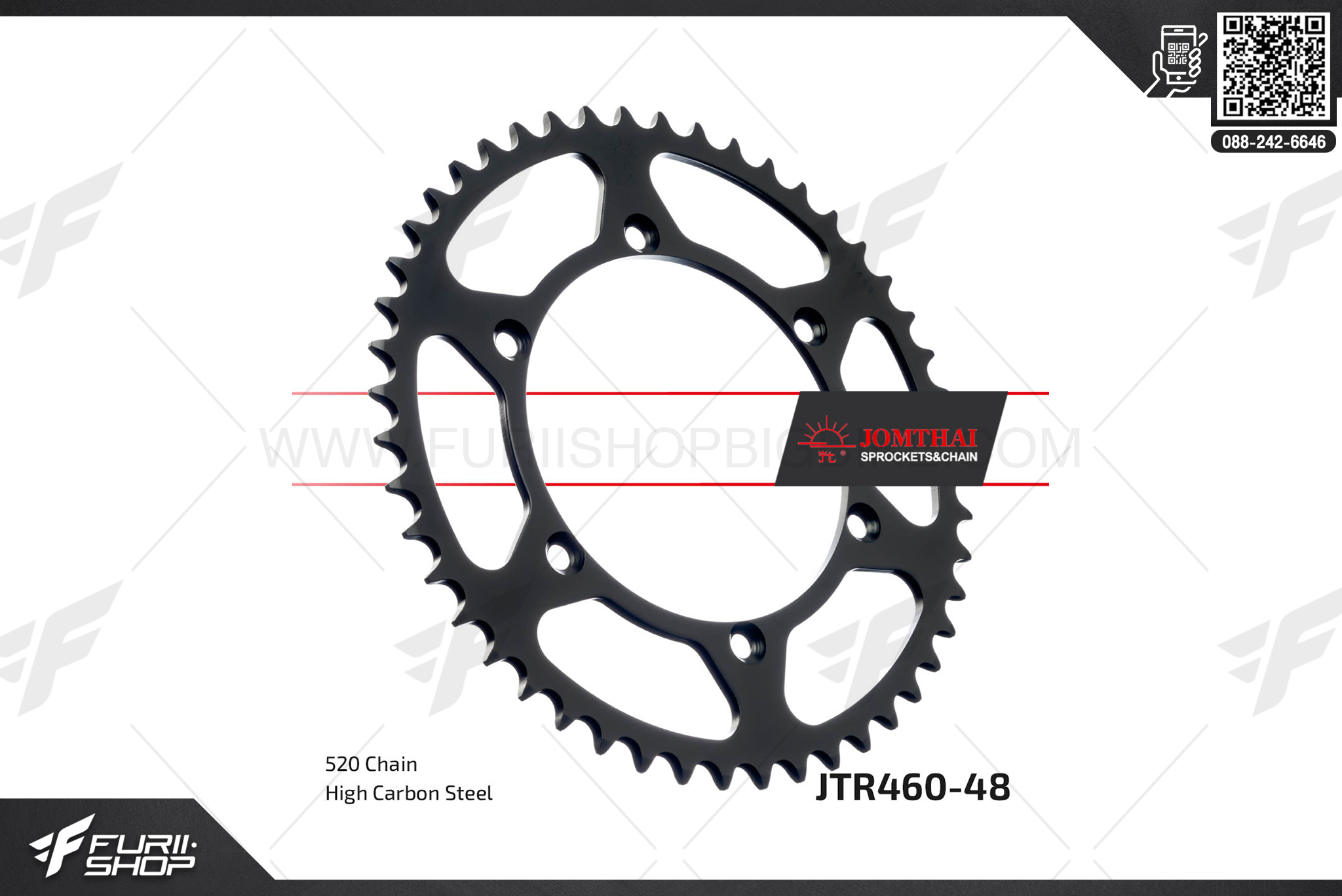 สเตอร์หลัง JOMTHAI (พระอาทิตย์) 48ฟัน รหัส JTR460-48 For KLX250, KDX250