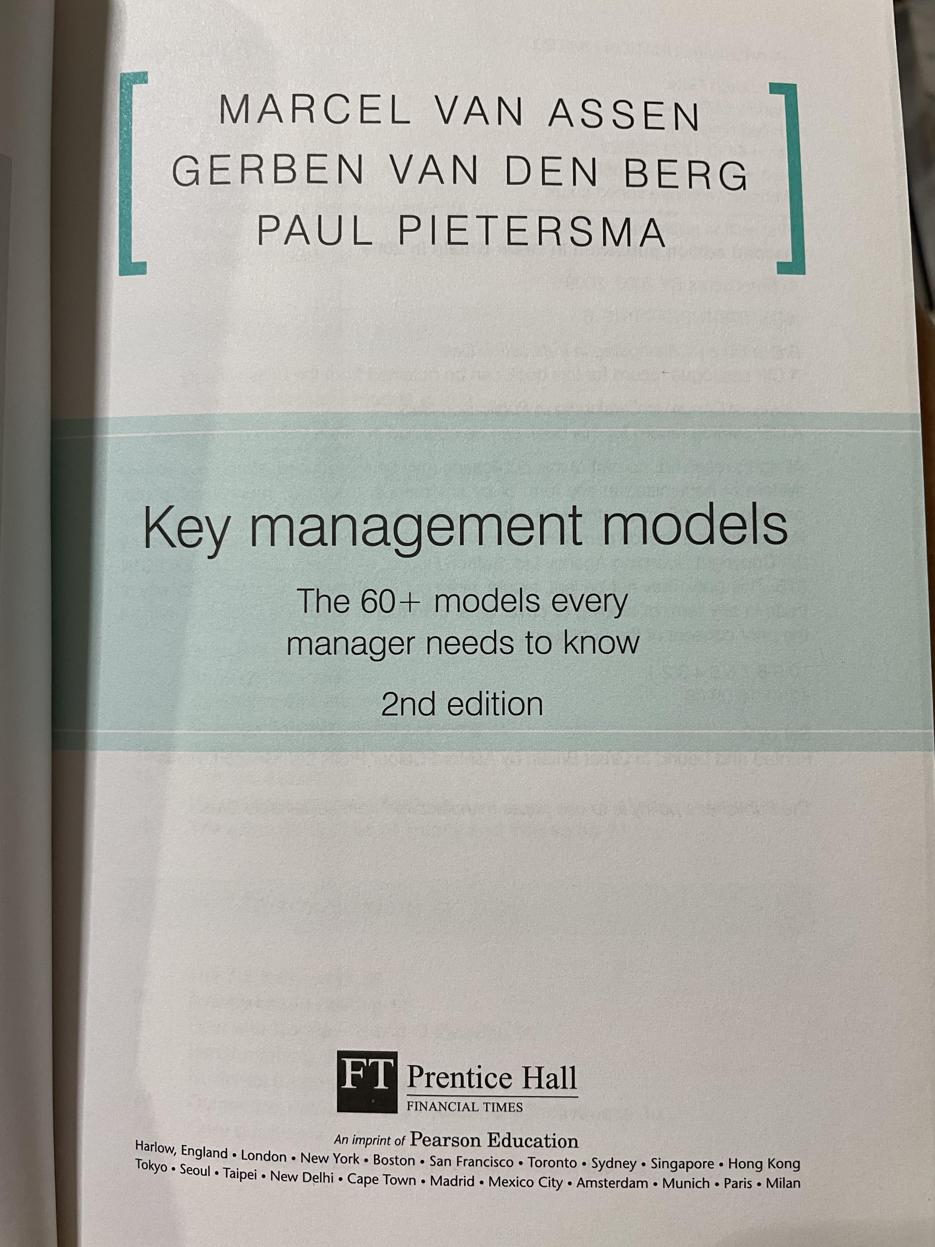Key Management Models. The 60+ models every manager needs to Know 3 กก.
