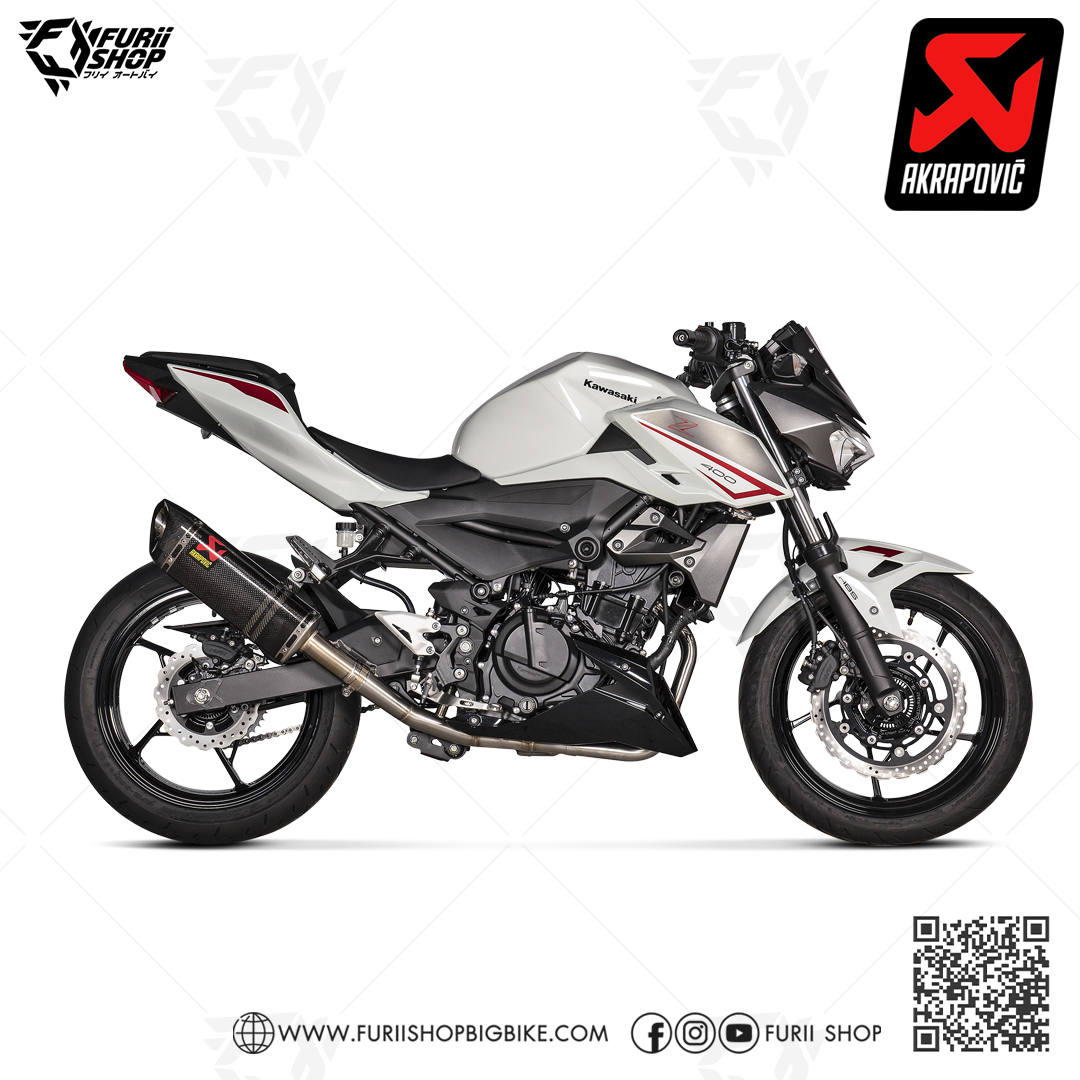 ท่อแต่ง Akrapovic Slip on Carbon New Shape : for Kawasaki Z400 2019-2022