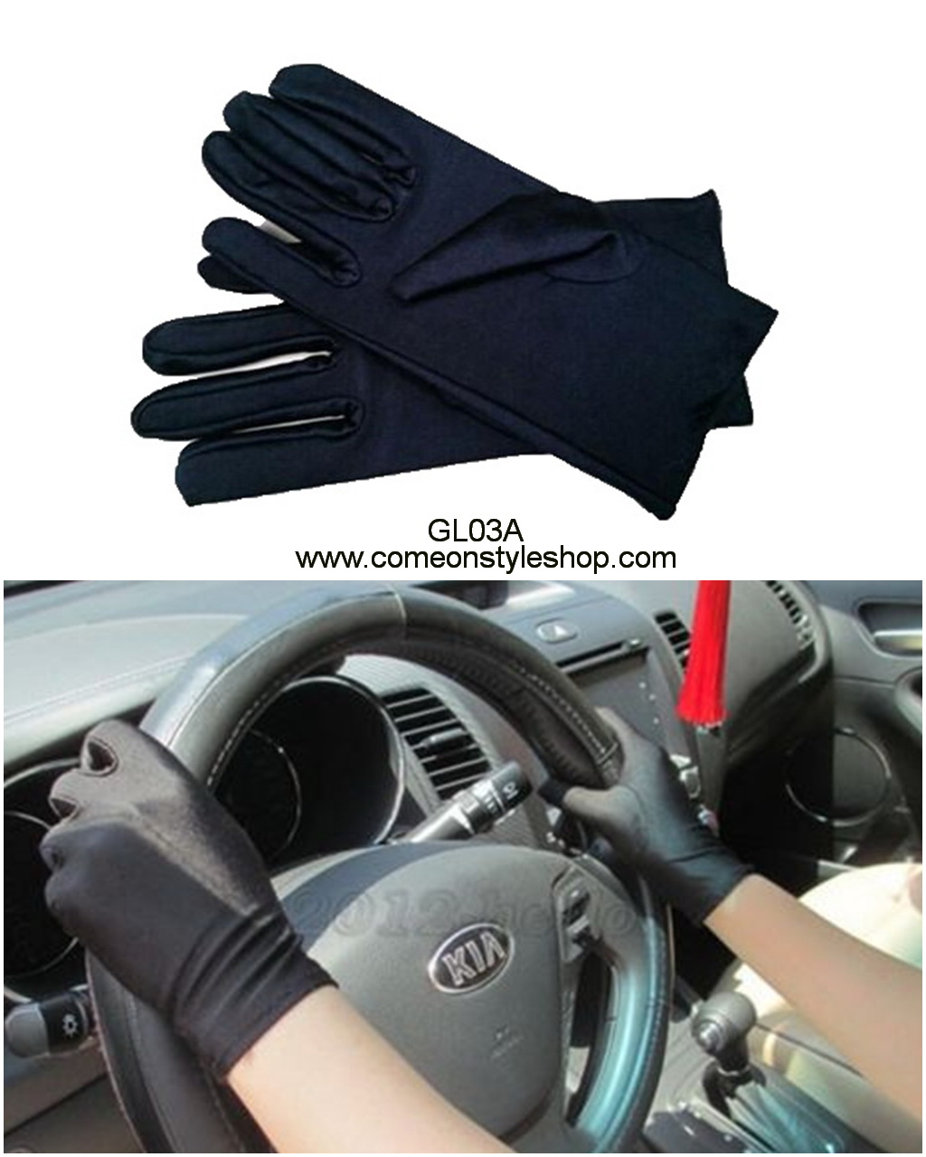ถุงมือผ้าซาตินแบบสั้น ถุงมือออกงาน การแสดง แต่งงาน คอสเพลย์ Satin Short Gloves