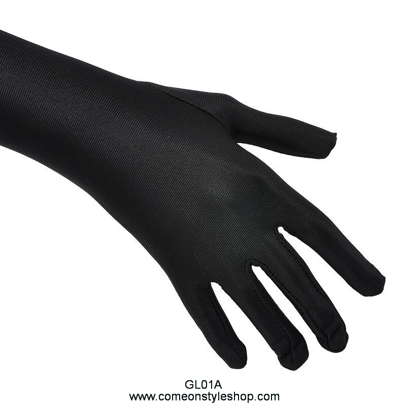 ถุงมือออกงาน แบบยาว 21 นิ้ว ถุงมือเจ้าสาว ผ้าซาติน เรียบหรู วินเทจสไตล์ Long gloves satin wedding bridal