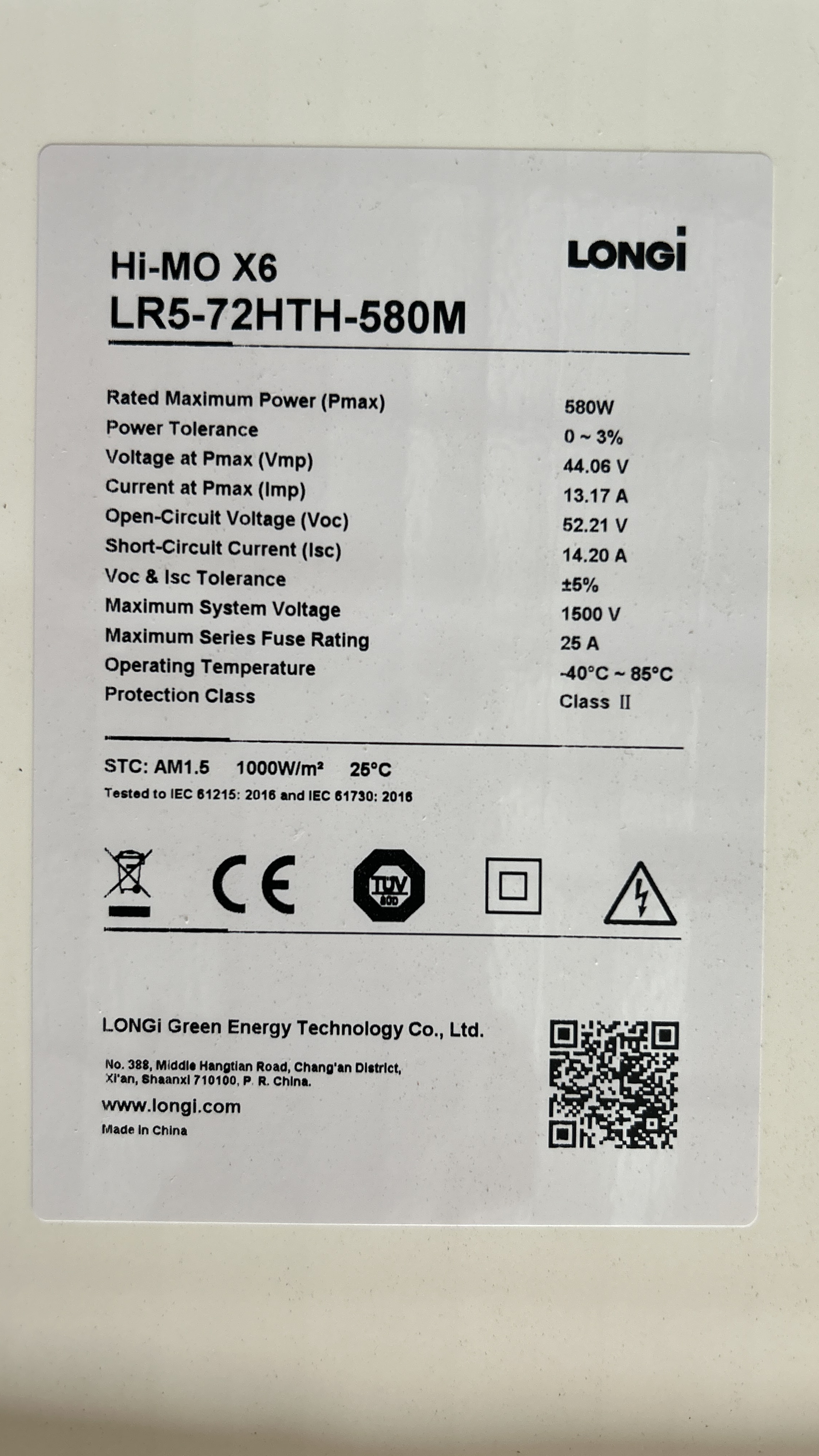 แผงโซล่าเซลล์ Mono Half cell HiMox6 ขนาด 580W แบรนด์ LONGI