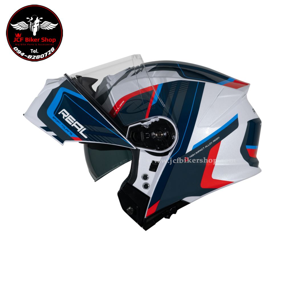 หมวกกันน็อคเต็มใบเปิดคางได้ Real Helmets ATLAS STRATUS หมวกกันน็อค Flip-Up สไตล์สปอร์ต ยกคางได้ เท่ล้ำทุกมุมมอง