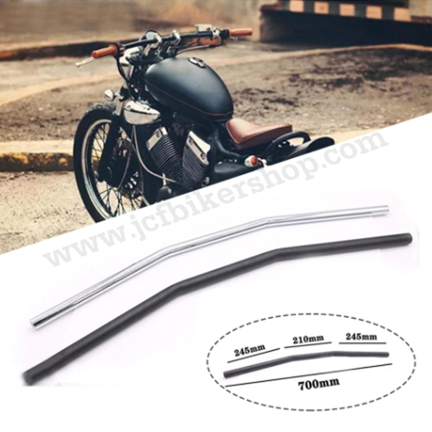 แฮนด์บาร์ผอมทรงโค้ง ขนาด22 mm. ความยาว 72 cm