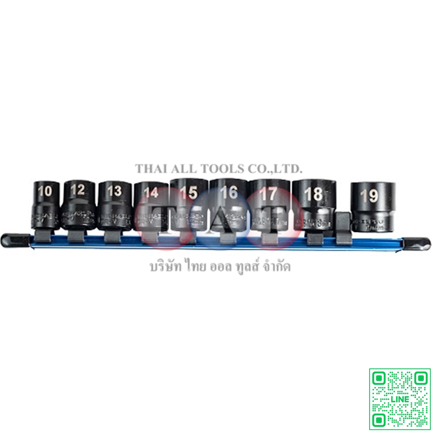 9PCS 3/8" DR. CUSION GRIP SOCKET SET BLACK ELECTRO-COATING FINISHED
