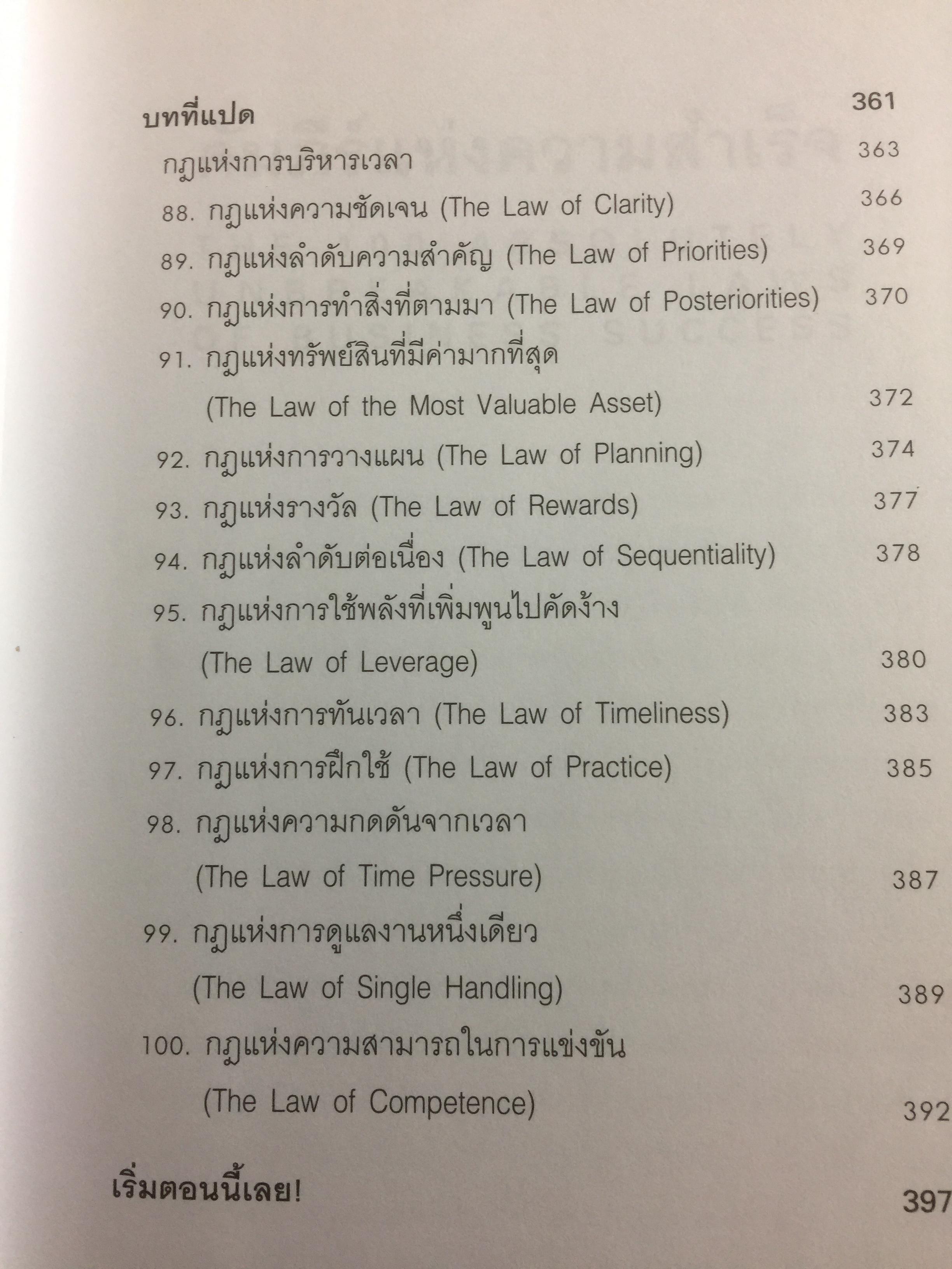 คัมภีร์แห่งความสำเร็จ Absolutely Unbreakable. Laws of Business Success ผู้เขียน Brain Tracy 0 กก.
