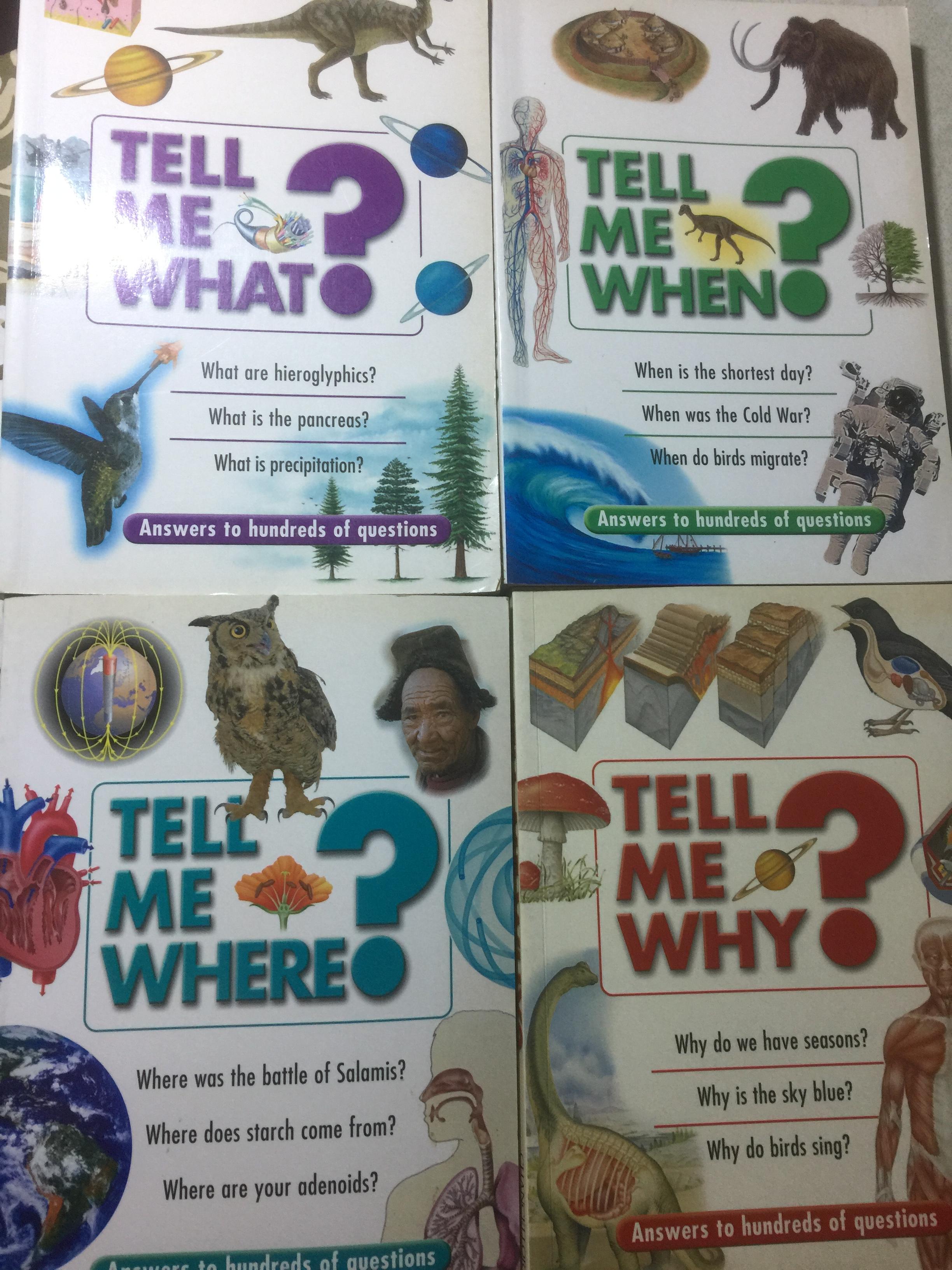 หนังสือ TELL ME ABOUT WHAT, WHEN WHERE. WHY. Answers to hundreds of questions 0 กก.