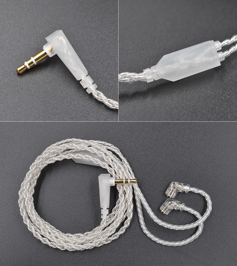ขาย สายชุบเงินถักสำหรับ KZ ZSN สายหูฟัง 100 แกน หุ้มฉนวน kevlar fiber