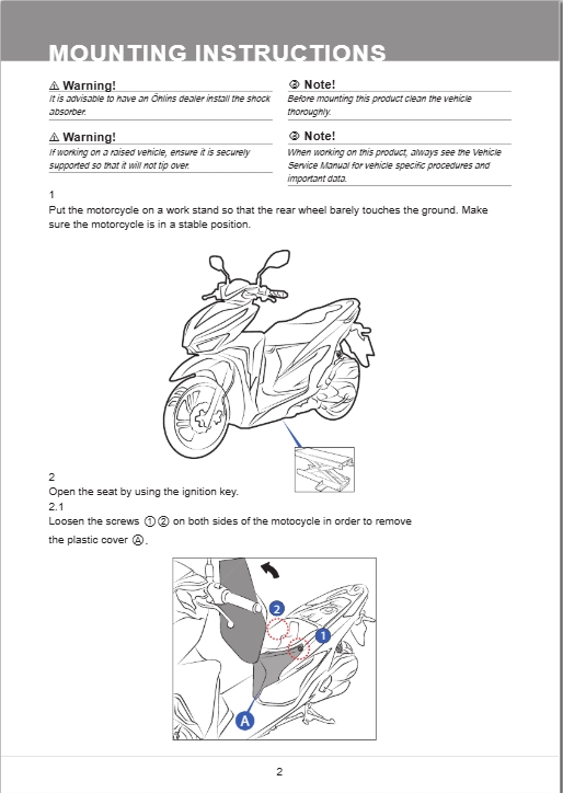 โช๊คหลังแต่ง Ohlins HO811 For Honda Click 150i ปี 2018-2021
